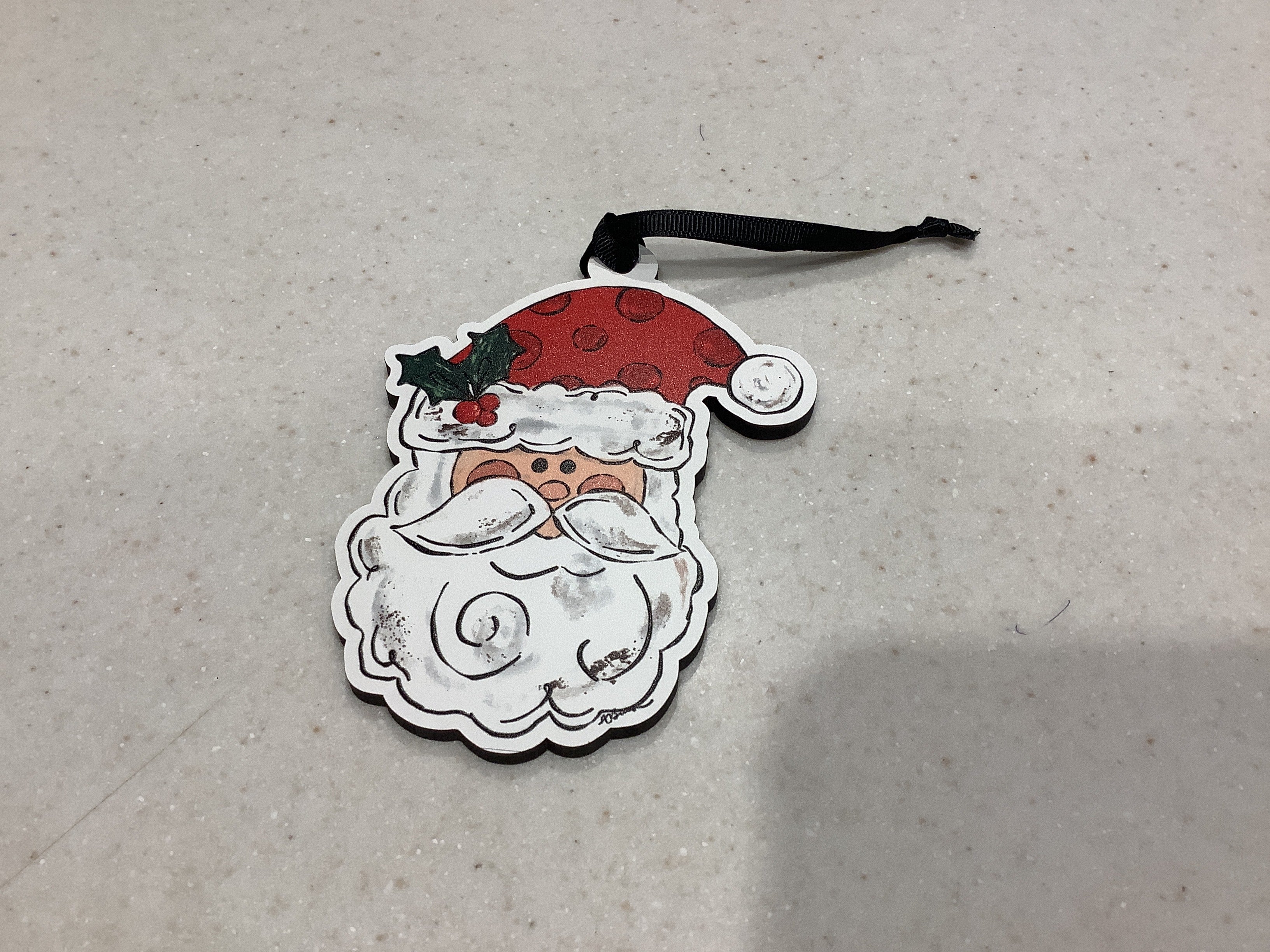 Santa wooden type ornament