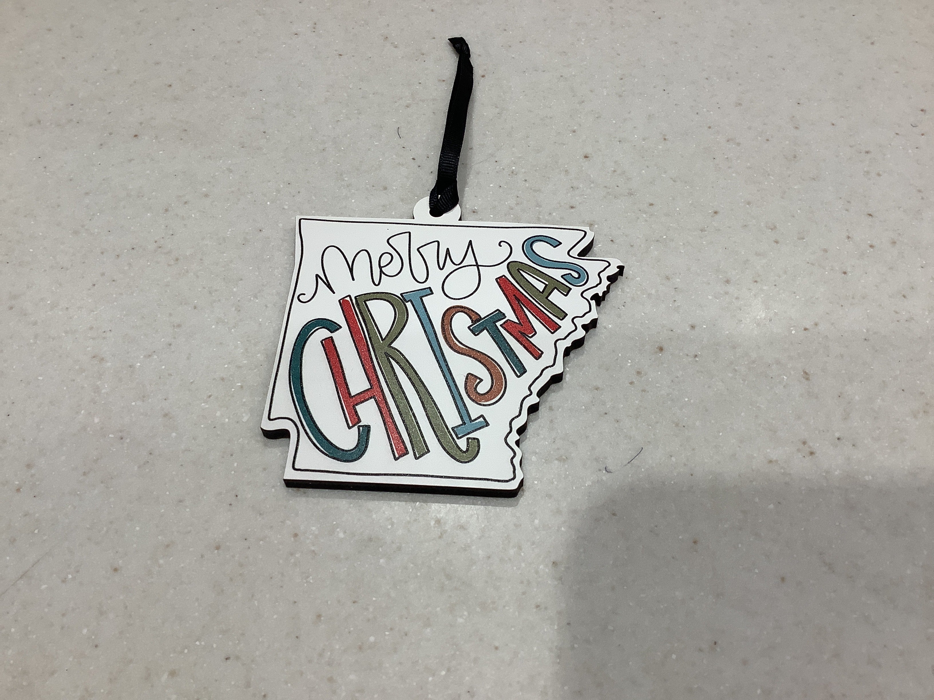 Arkansas wooden type ornament