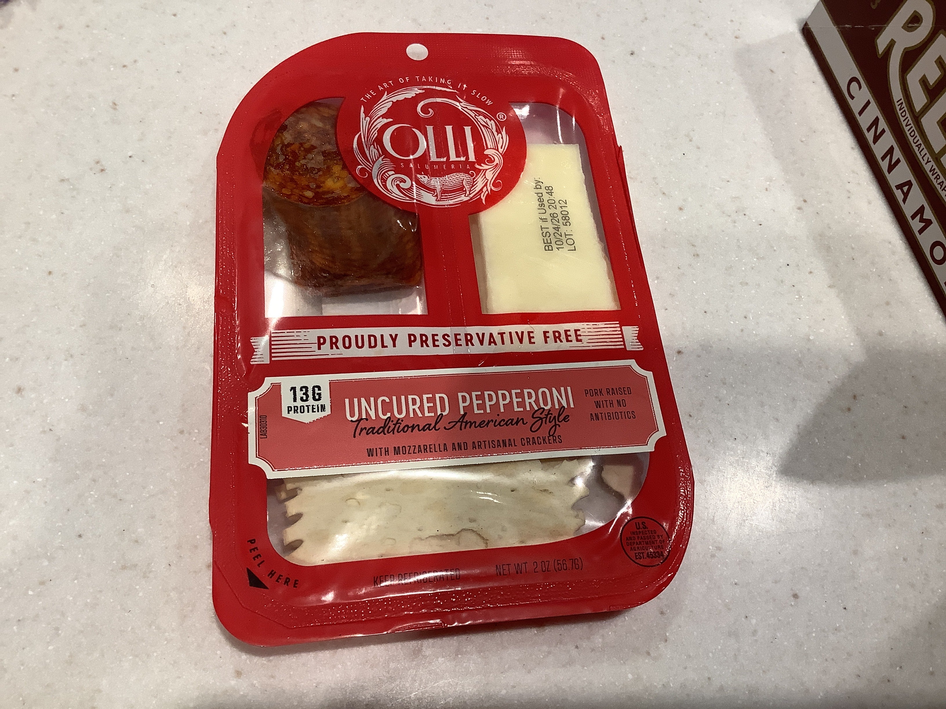 Olli Pepperoni, Mozzarella Cheese and Artisanal Crackers