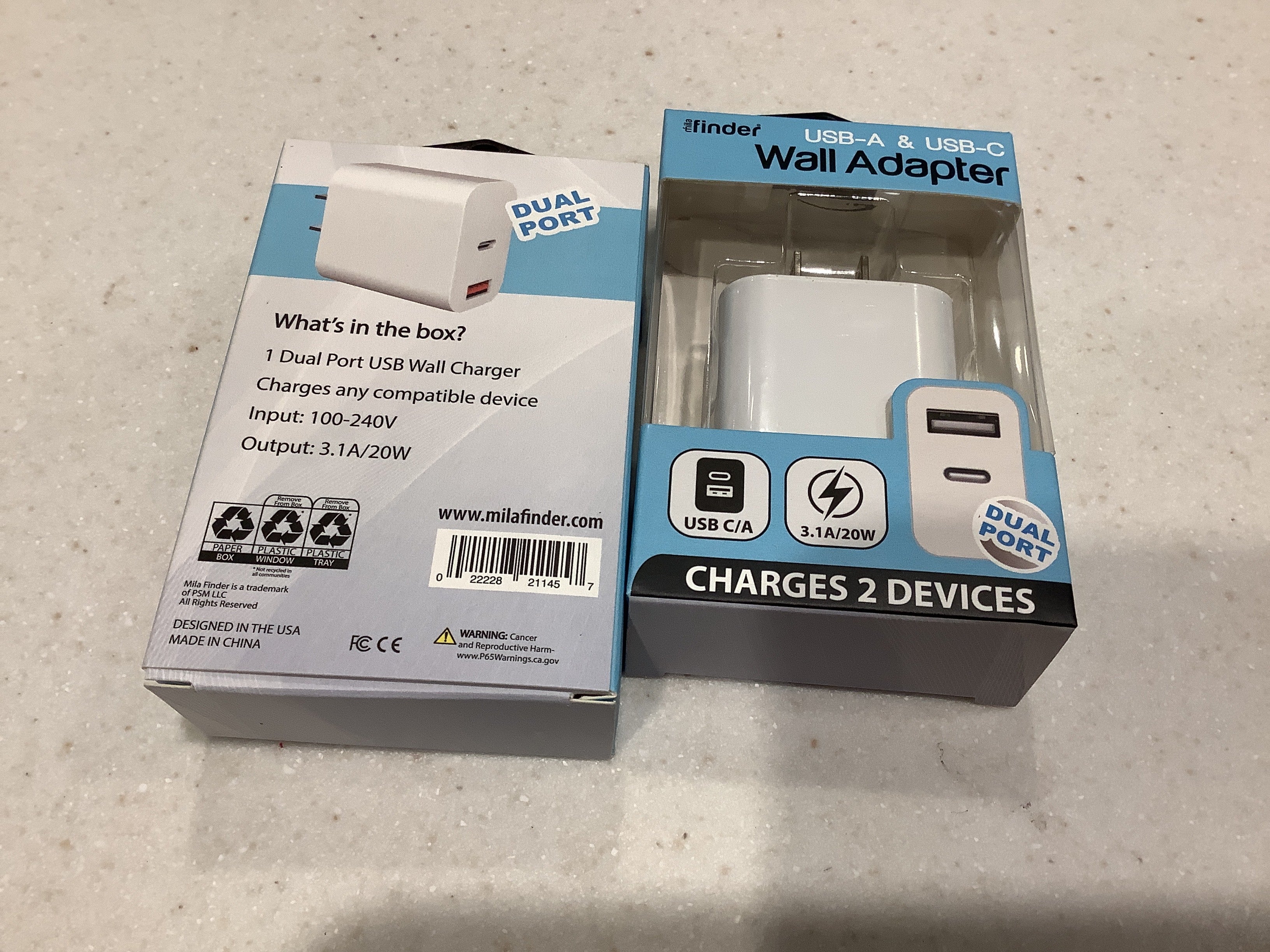 Mila Finder USB C/A Charger