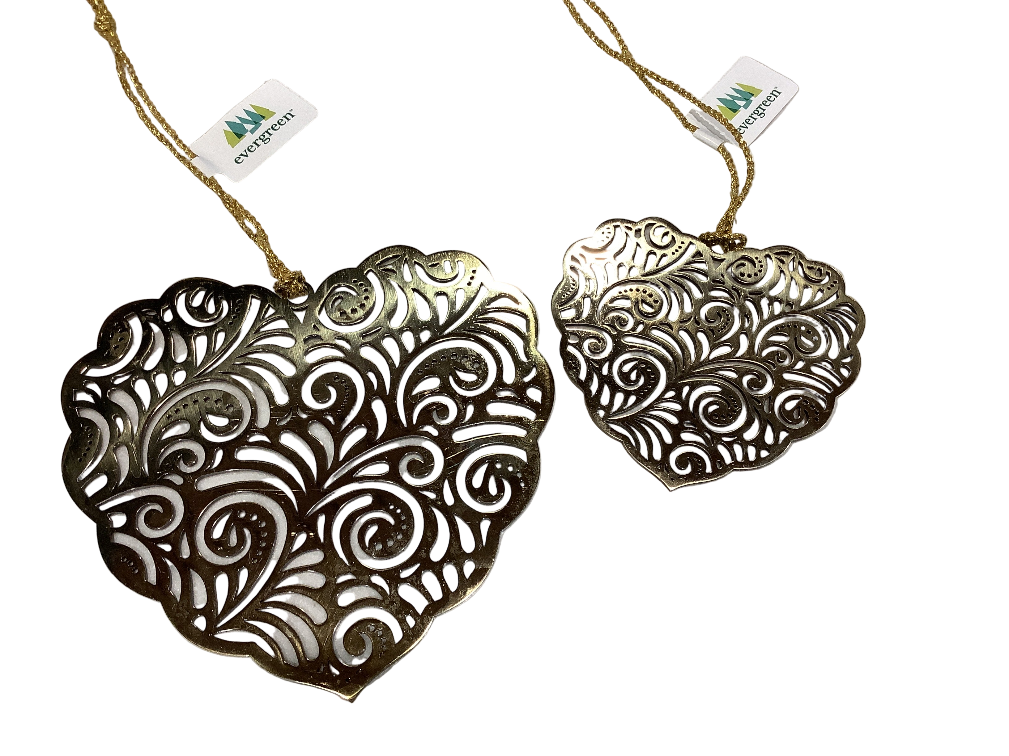 Joyful Heart gold metal ornament