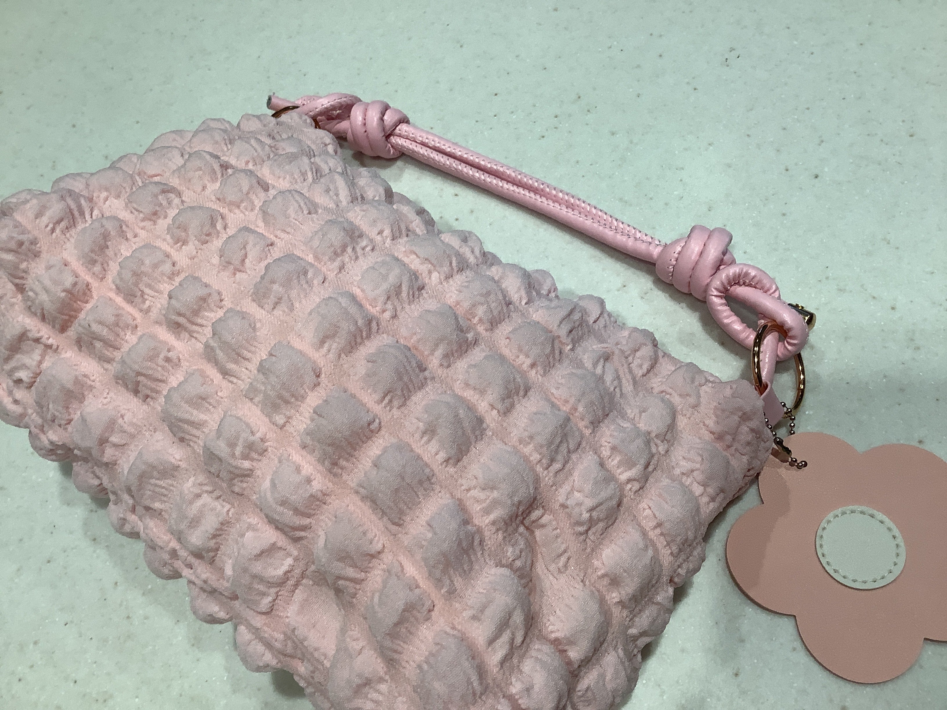 Pink Puff Purse with Flower tag