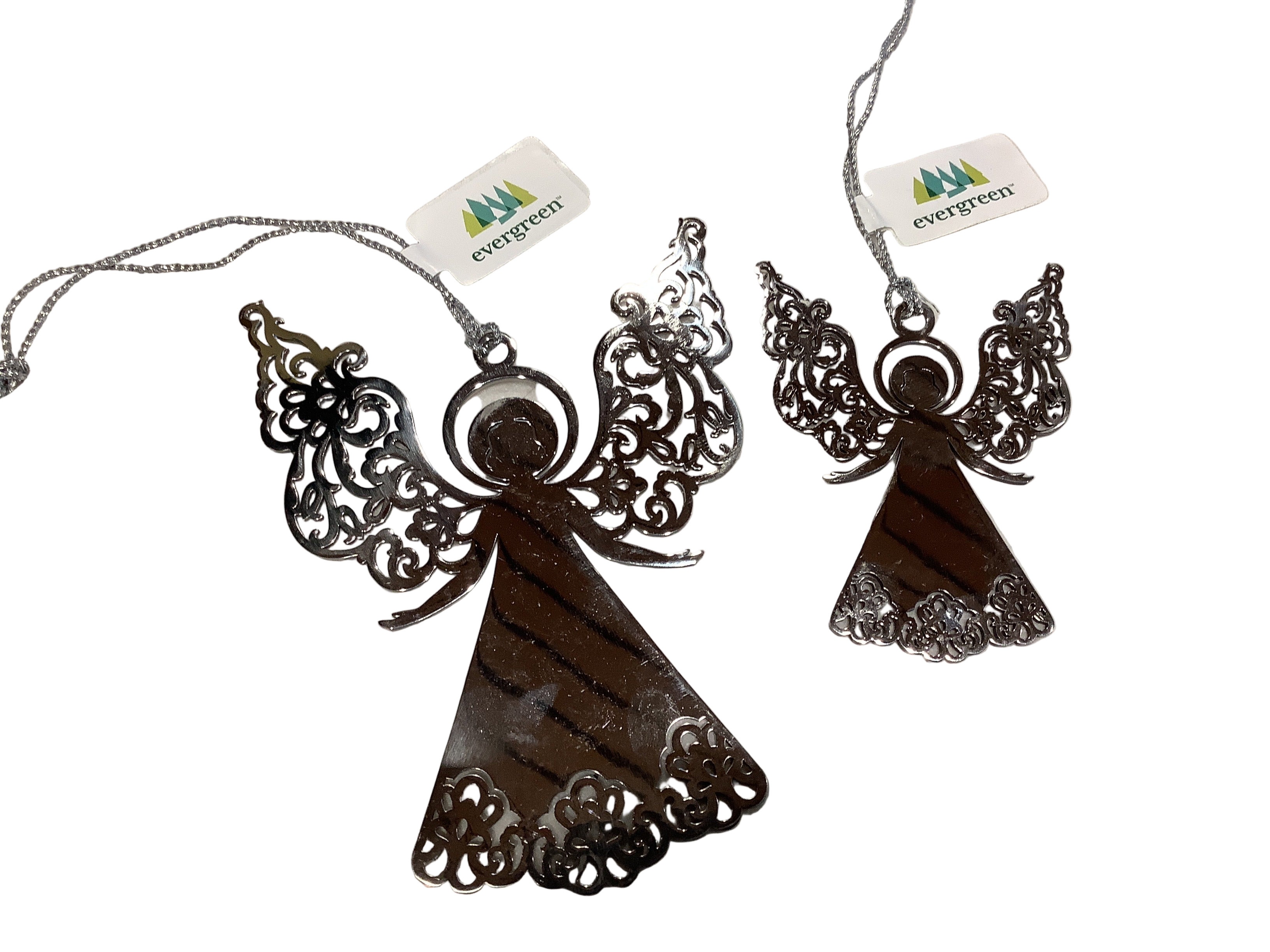 Angel silver metal ornament