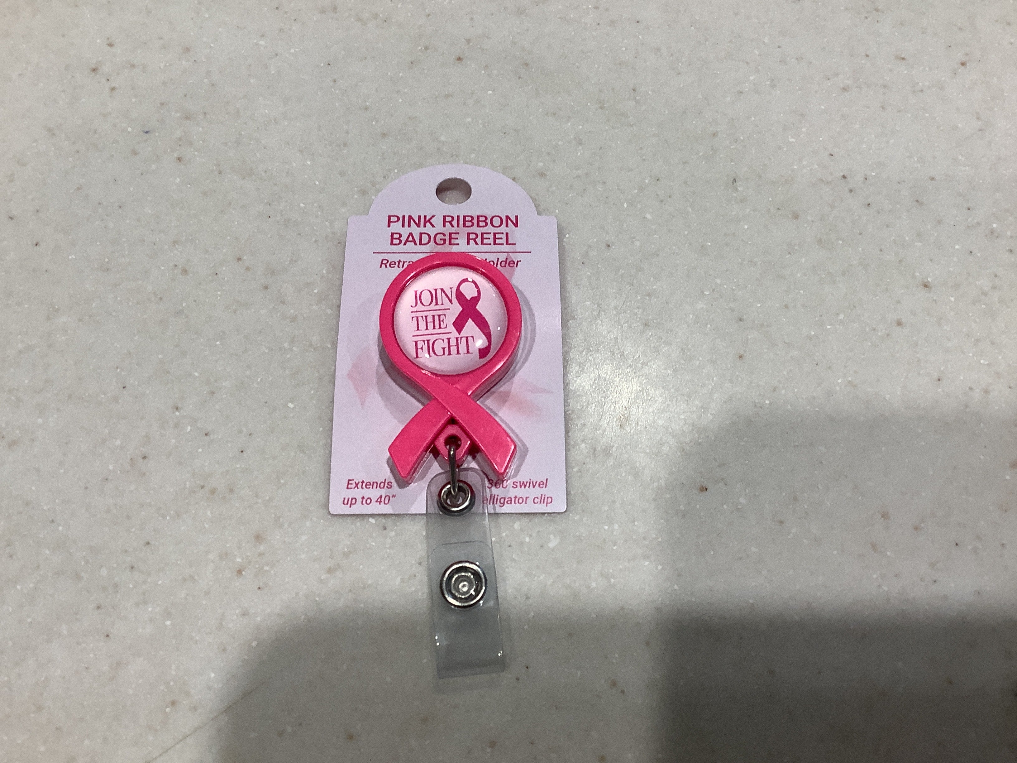 Pink Ribbon Badge Reel